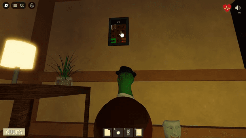 Hidden Motel keypad behind the painting, used for the 0146 code.
